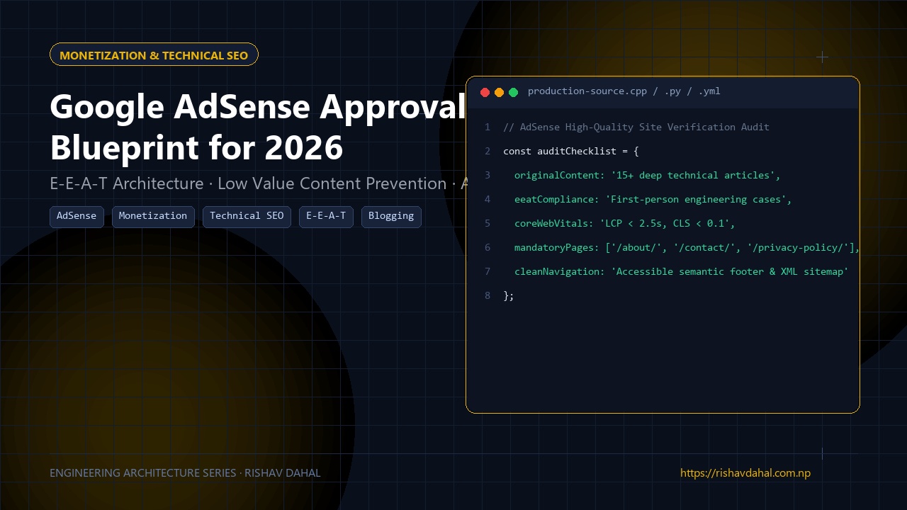 Google AdSense approval checklist and monetization audit blueprint for 2026