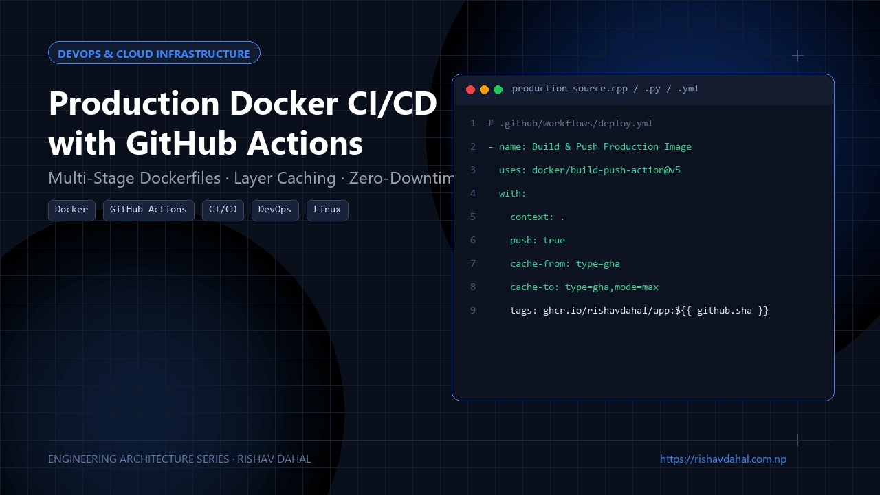 Production Docker CI/CD pipeline automation with GitHub Actions and multi-stage container builds