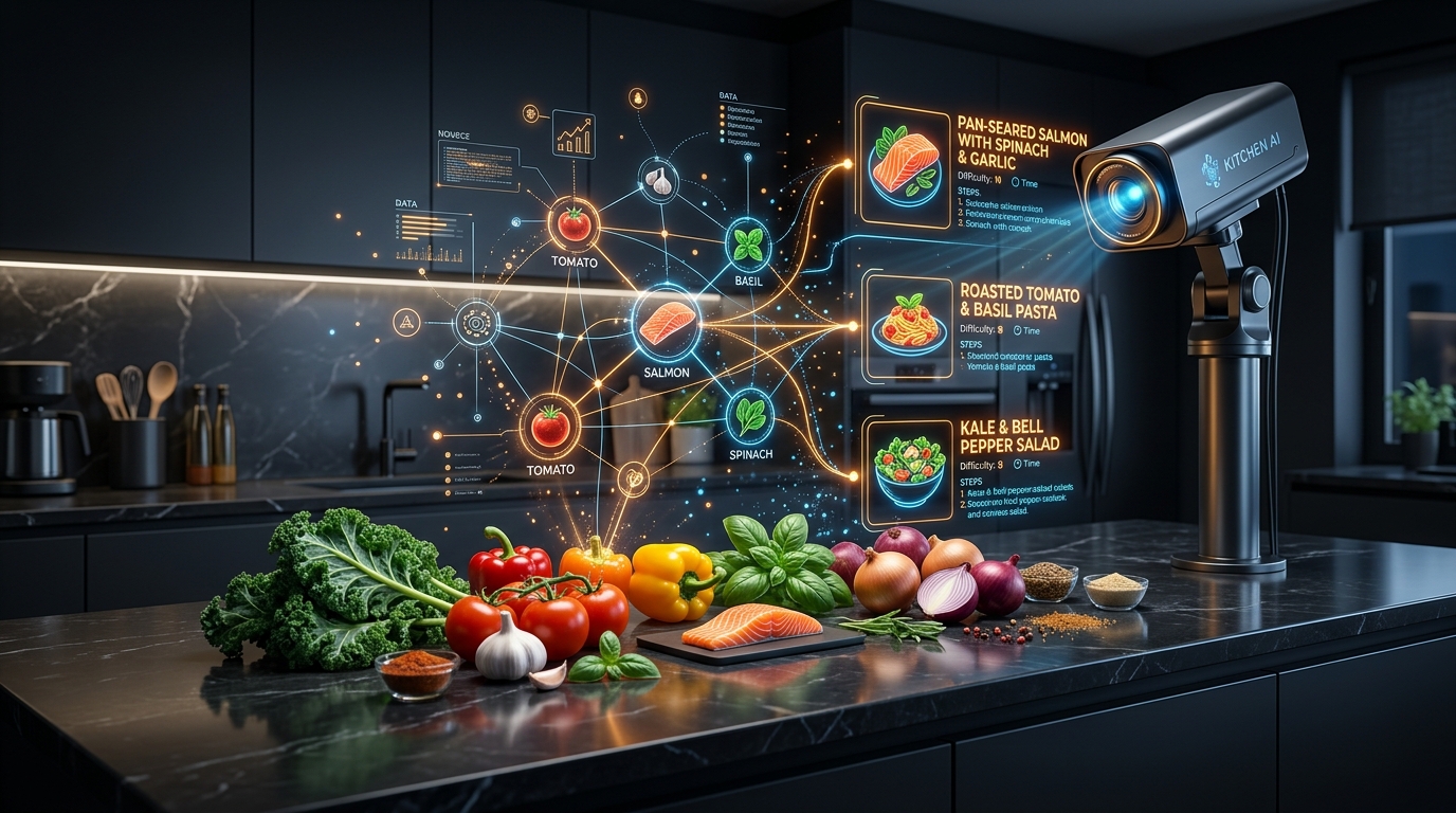 AI-generated recipe generator analyzing kitchen ingredients